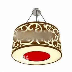 Round Chandelier With Floral Pattern 3d model