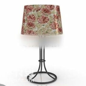 Table Lamp Vintage Shade With Pattern 3d model