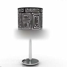 Table Lamp Black Cylinder Shade 3d model