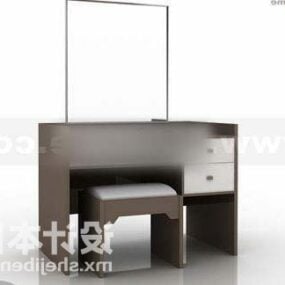کمد مدرن اتاق خواب با آینه مدل سه بعدی