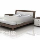 Style moderne de lit double avec table de chevet