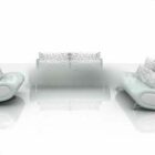 Modernes Sofagarnitur aus weißem Stoff