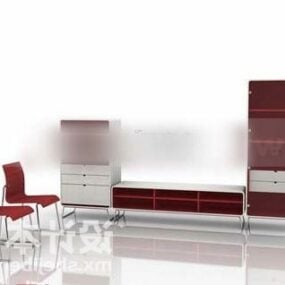 Tv Cabinet With Chair 3d model