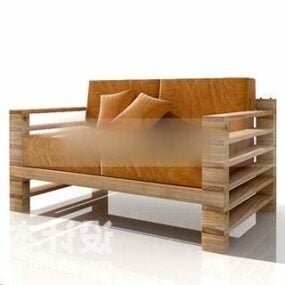 Nội thất khung sofa Pallet mô hình 3d