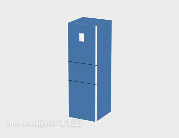 Three Doors Refrigerator Blue Color