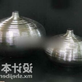 Sølv vase potte dekorere 3d modell