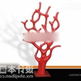 Tableware Red Dry Tree Decorating 3d model