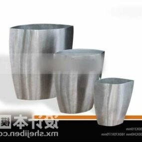 Stainless Steel Jar Different Size Set 3d model