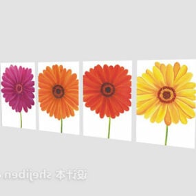 花卉画4件套3d模型