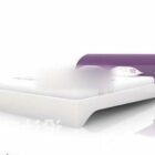 Double Bed Purple White Color