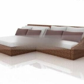 Sectional Bamboo Sofa 3d model