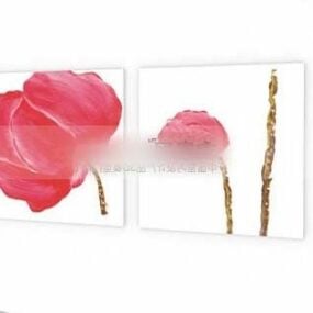 Rosa blomstervasepotte 3d-modell