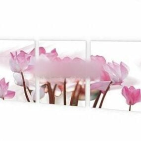 Pink Flower Picture Wall Painting 3d model