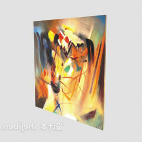Abstrakt varm farge maleri 3d modell