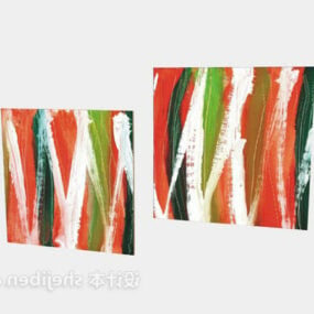 Colorful Abstract Wall Painting 3d model