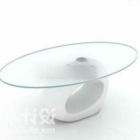 Glass Coffee Table Oval Shaped 3d model
