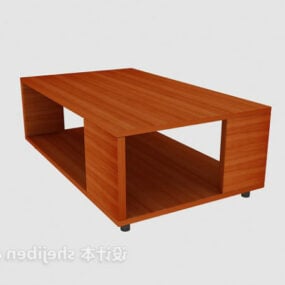 Coffee Table Red Wooden 3d model