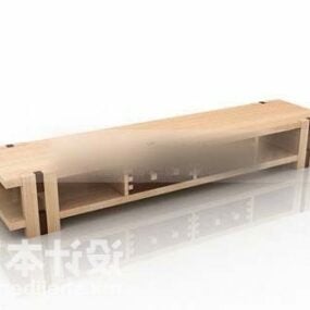 Tv Cabinet Jednoduchý dubový dřevěný 3D model