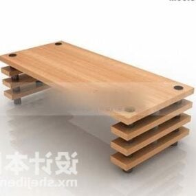 Armário de TV estilizado com venezianas de madeira estilo modelo 3D