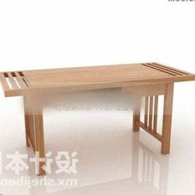میز تحریر مستطیلی متریال چوبی مدل سه بعدی