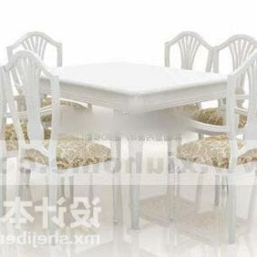 3д модель обеденного стола и стула