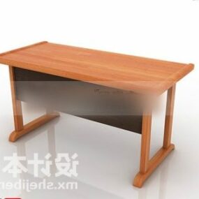 Simple Wood Work Desk 3d model