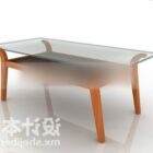 Wood Coffee Table Glass Top