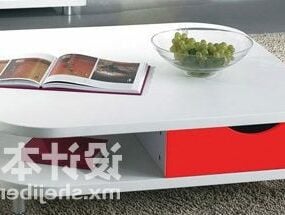 Coffee Table With Tableware 3d model