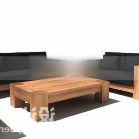 Kombinieren Sie das 3D-Modell des Sofa-Tischsets