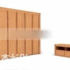 Wardrobe Wooden With Bedside Table