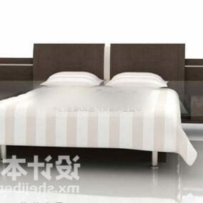 매트리스가있는 더블 침대 현대적인 스타일 3d 모델