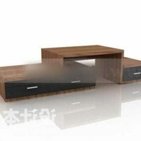 Simple Tv Cabinet Wooden Material 3d model