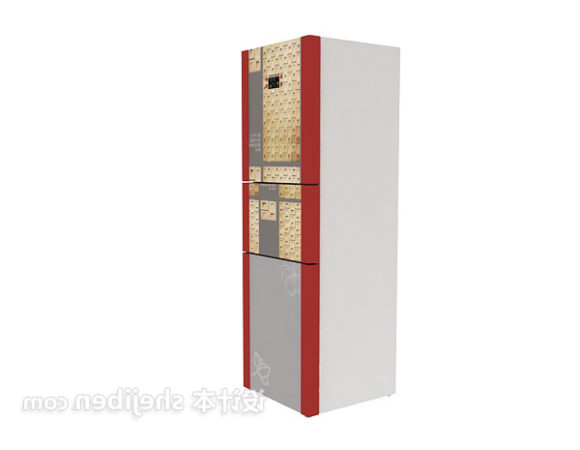 Red Refrigerator Three Doors