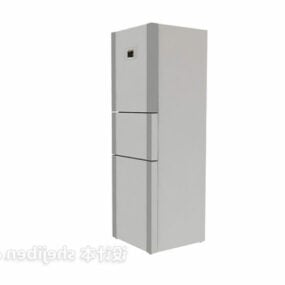 Grå køleskab med tre døre 3d-model