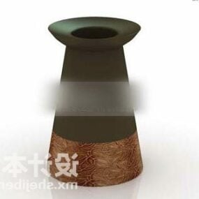 3д модель набора необработанных ваз с украшением