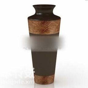 Modello 3d decorativo di vaso con motivo antico