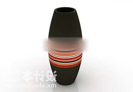 Black Vase Decorative With Pattern