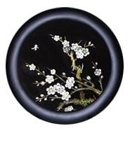 Artwork Decorative Dish With White Flower Texture 3d model