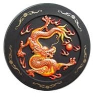 Plat noir chinois avec dragon décoratif modèle 3D