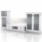 White Tv Cabinet System Set