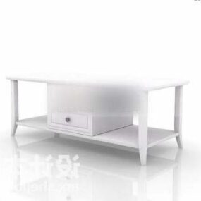 Tv Cabinet White Wooden Frame 3d model