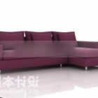 Секционный диван из кожи бордо с подушкой