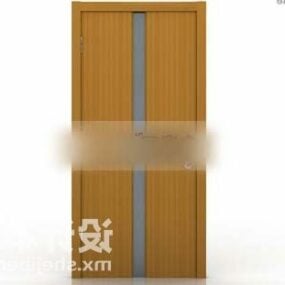 Mô hình cửa gỗ mở có khung 3d