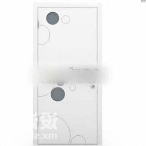 דלת לבנה עם דפוס עיגולים מודרניים דגם תלת מימד