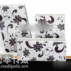 Λευκό βάζο Floral μοτίβο 3d μοντέλο
