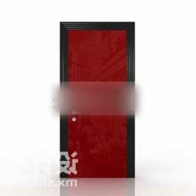 Blur Glass Door Wood Frame 3d model