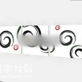 Twist Circle Shaped Painting 3d-modell