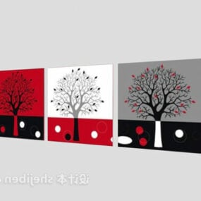 Lukisan Pohon Siluet V1 model 3d