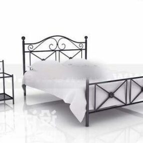 Double Bed Iron Frame 3d model