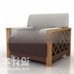 صندلی راحتی مکعبی پارچه خاکستری مدل سه بعدی